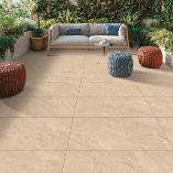 Picture of Lithos Beige Porcelain Outdoor Paving Slab Tiles
