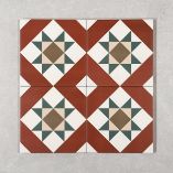 Picture of Marlow Red Patterned Tiles