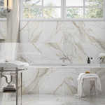 Picture of Gilded Ember Polished Marble Effect Porcelain Tiles 