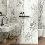 Picture of Merano White Fluted Matte Marble Effect Porcelain Tiles