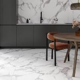 Picture of Bianca White Carrara Matte Marble Effect Porcelain Tiles