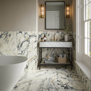 Picture of Sofia White Matte Marble Effect Porcelain Tiles