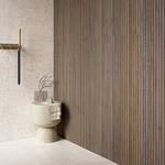 Picture of Nordic Cognac Walnut Slatted Wood Effect Porcelain Tiles