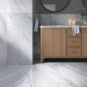 Picture of Fiorelli Light Grey Polished Marble Effect Porcelain Tiles